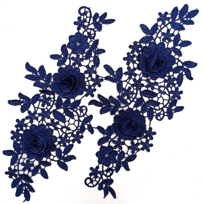 Embroidery Three-Dimensional Hollow DIY Embroidery Pair Lace Lace Accessories Polyester Filamentation Applique Floating Flower