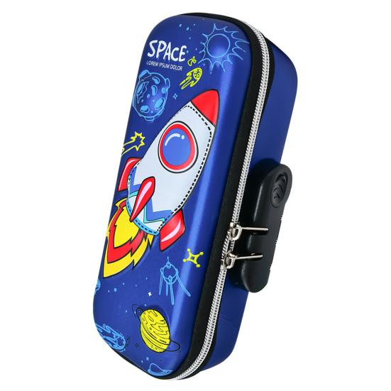 Сумка-карандаш, двухслойная 3D-печать, гладкая двойная молния, дизайн с паролем, милый узор кролика, компактная коробка для канцелярских принадлежностей с ручкой, ежедневное использование