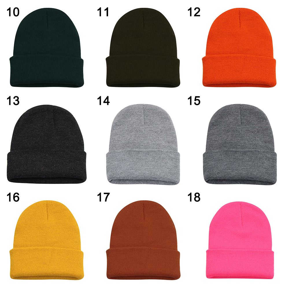 New Solid Cute Woman/Men Knitted Beanies Female Beanie Caps Winter Autumn Hats Warmer Bonnet