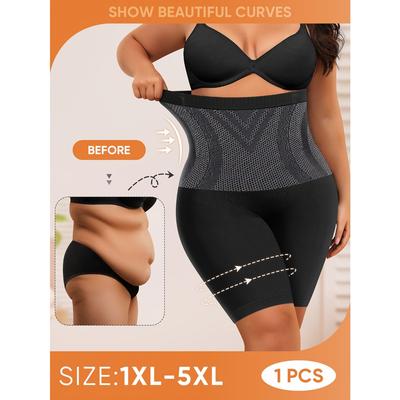 Женские утягивающие шорты с высокой талией, бесшовная подтяжка живота и подтяжка бедер, нейлоновый трикотаж, однотонный, можно стирать вручную, шорты больших размеров