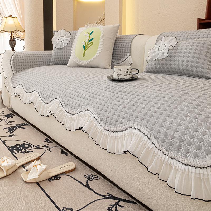 Summer Sofa Cushion New Cool High-End Sofa Mat Seat Cushion Straight Row Sofa Cover Cover Cloth