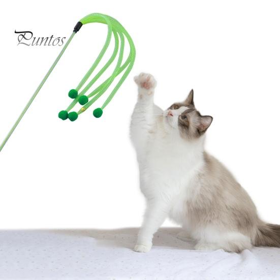 Игрушка-палочка для кошек, интерактивный маленький плюшевый шарик, тизер для котят, палочка-игрушка с колокольчиком, устойчивый к царапинам, мягкий шланг, палочка-дразнилка для кошек для игр