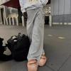 Женские серые спортивные брюки свободного покроя, корейские модные базовые брюки для бега, мужские повседневные брюки в стиле хип-хоп в стиле Харадзюку