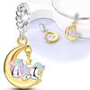 Original Charms Copper Unicorn Moon Stars Pendants Beads Fit Charms Plata Bracelets For Women Women Jewelry Making Diy
