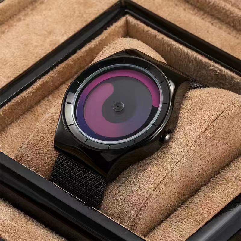 Инновационные мужские кварцевые часы Swirl без стрелок – Водонепроницаемые, Стильные и Идеальные для Студентов