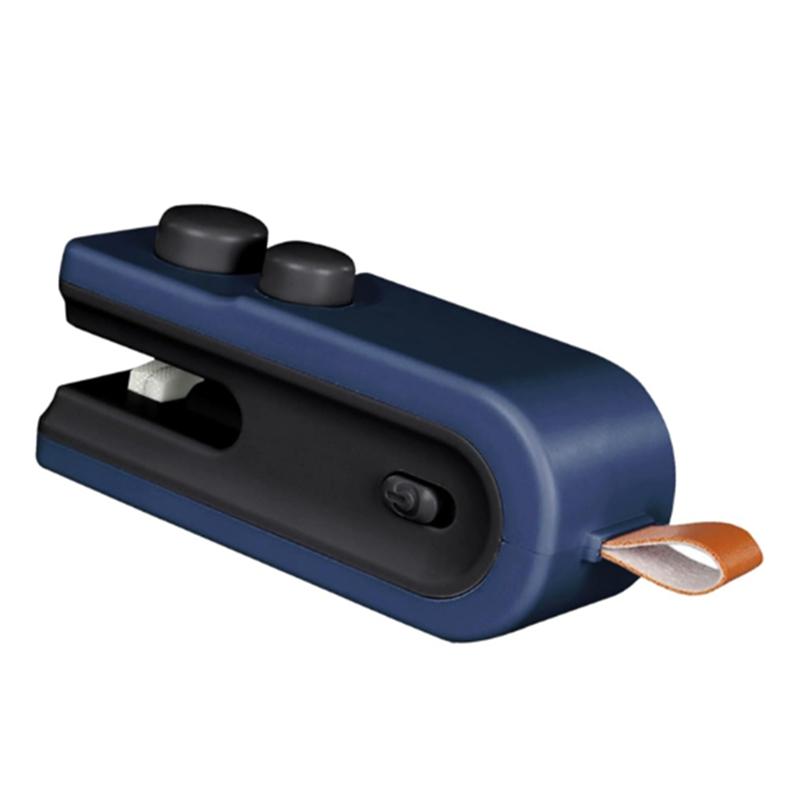 2 In 1 Mini Bag Sealer USB Rechargeable Chip Bag Sealer Heat Seal  Portable Handheld Vacuum Food Sealer Bag B