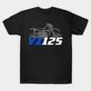 Мужская черная футболка с принтом Yamaha Yz125 1982 Печать на бумаге-трансфере без вырезки Хлопковая футболка
