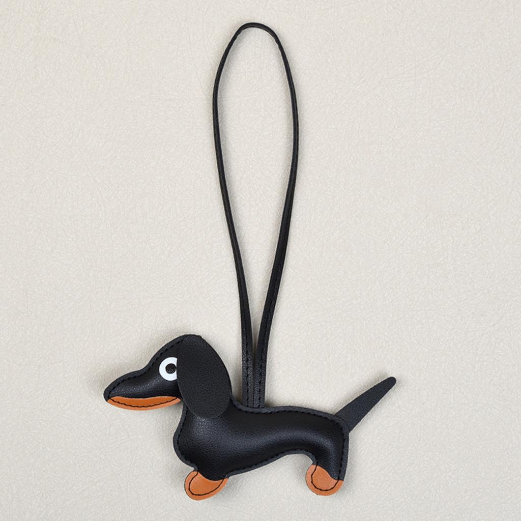 Dachshund Charms, Leather Dachshund Keychains & Bag Pendants, Handmade Dog Shaped Keychain