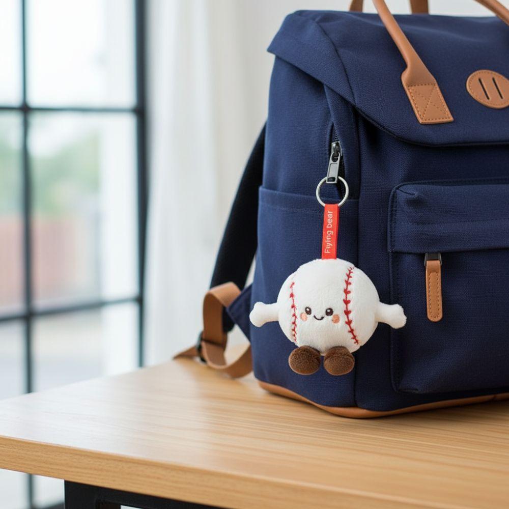 Trendy Creative Baseball Keychain Furry Cute Ball-shaped keychain Soft Fun Bag Pendant Friends Gifts