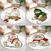 Christmas Cartoon Mat Kids Play Mat Cat Animal Round Carpet Bedroom Mat Living Room Carpet Kitchen Bathroom Anti-Slip Mat