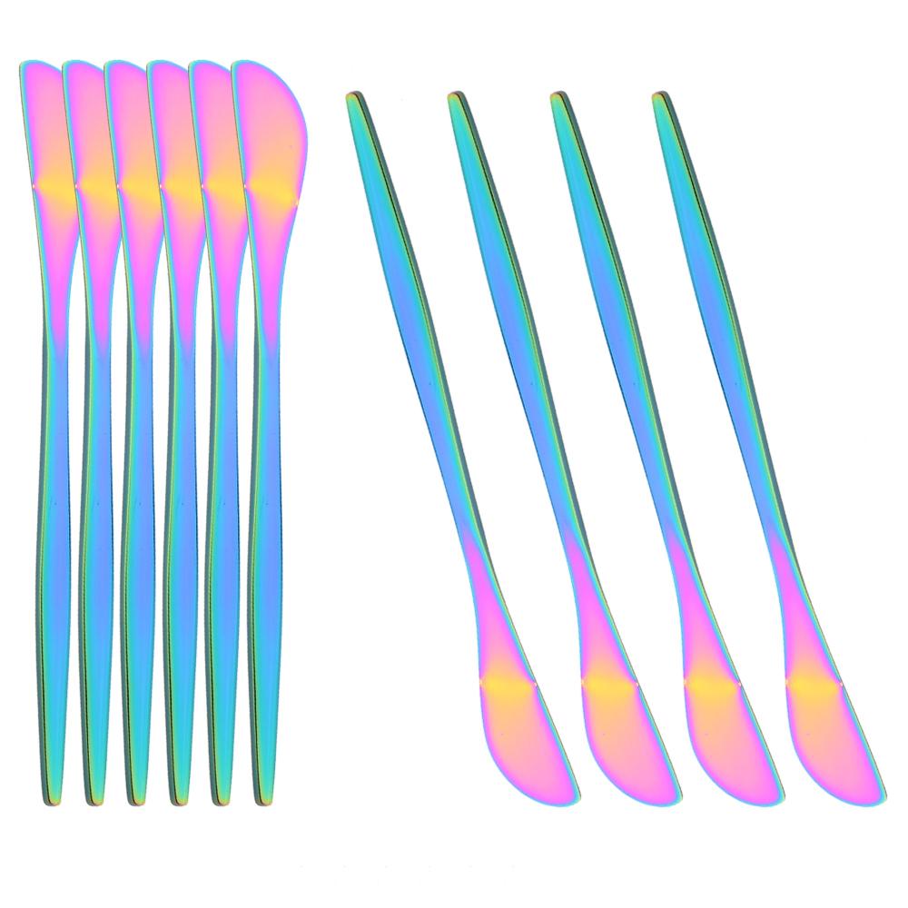 Нож для масла из нержавеющей стали, черный, золотой, 10 шт., ножи для сыра, десерта, джема, крема, лопатка для сыра, столовые приборы, инструменты для десерта