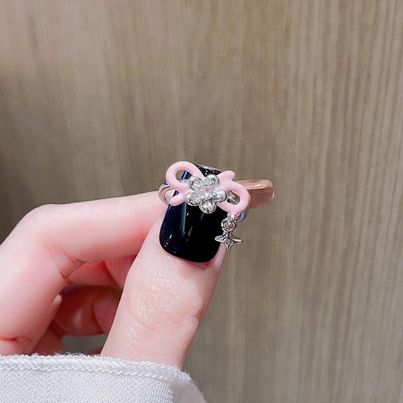 Niche Design Sense, High Sense, Cold Wind, French Open Ring, Personalized Fashion, Oil Dripping Jewelry Women