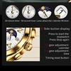Men's Trendy and Fashionable Three Eye Six Needle 24-hour Moon Phase Dial Light Luxury Wristwatch Waterproof Luminous Quartz Watch