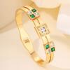 Square Emerald Stretch Open Stylish Elegant Wagford Bracelet