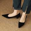 Krazing Pot Suede Fashion Summer Spring Autumn Summer Slip On Party Women Pointed Toe Stiletto Med Heels Pumps
