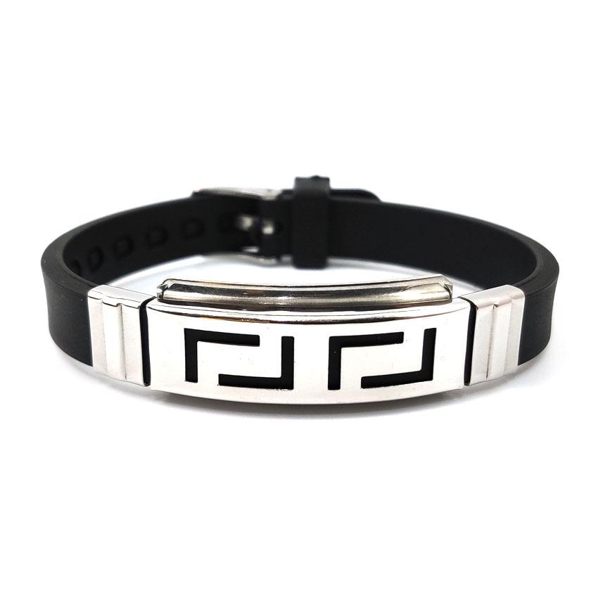 Unisex Korean Fashion Silicone & Stainless Steel Sports Bracelet