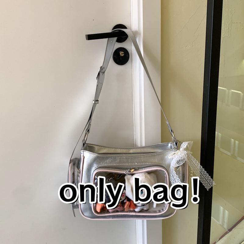 Women's Transparent Ita Bag Large Capacity Crossbody Shoulder Bag Cute Anime Style With Clear Window Fashion Satchel Display Bag