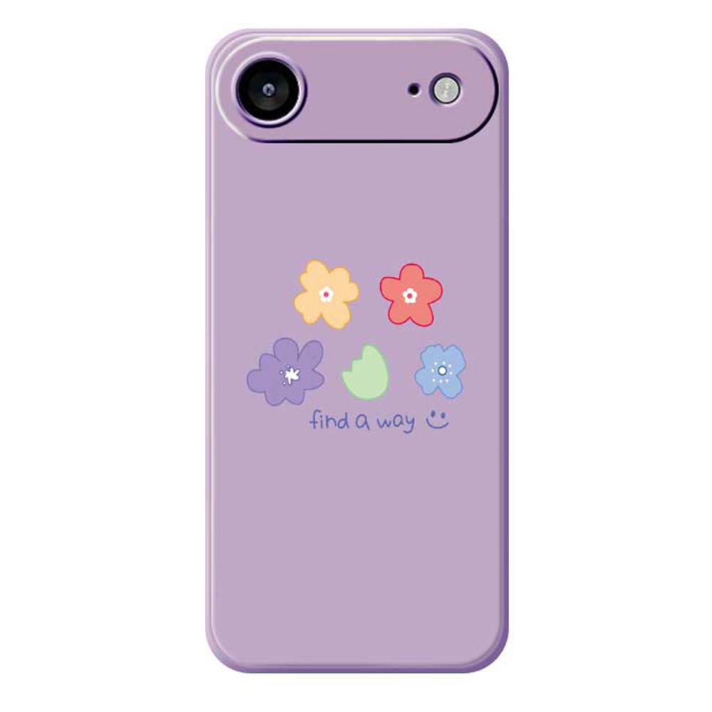 For iPhone 17 Air Case Five Colors Flowers Pattern Printing Straight Edge TPU Phone Back Cover