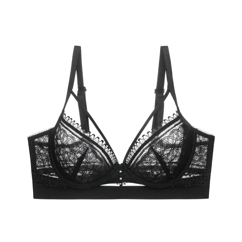 Europe and the United States hot-selling French underwear breathable thin slim collection breast sexy gathering back bra set