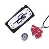 3Pcs/Sset Naruto Akatsuki Itachi Payne Red Cloud Necklace Ring Rebellion Ninja Guard Forehead Kids Gift