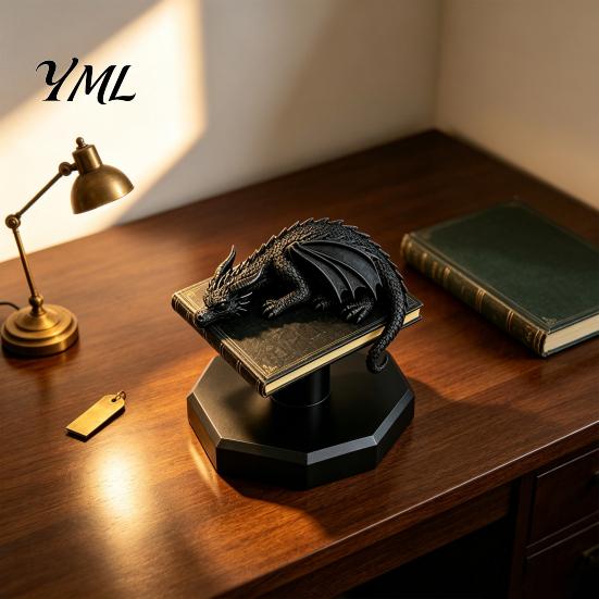 Dragon Book Lamp Night Lamp, 3D Printed Bedside Light, Fantasy USB Powered LED Desk for Home Bedroom Decor PLA