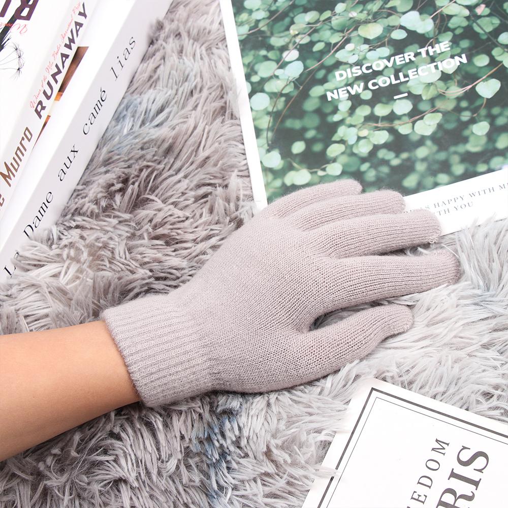 Magic Accessories Winter Warm Basic Thicken Mittens Full Fingered Gloves Plush Lining Wool Knitted