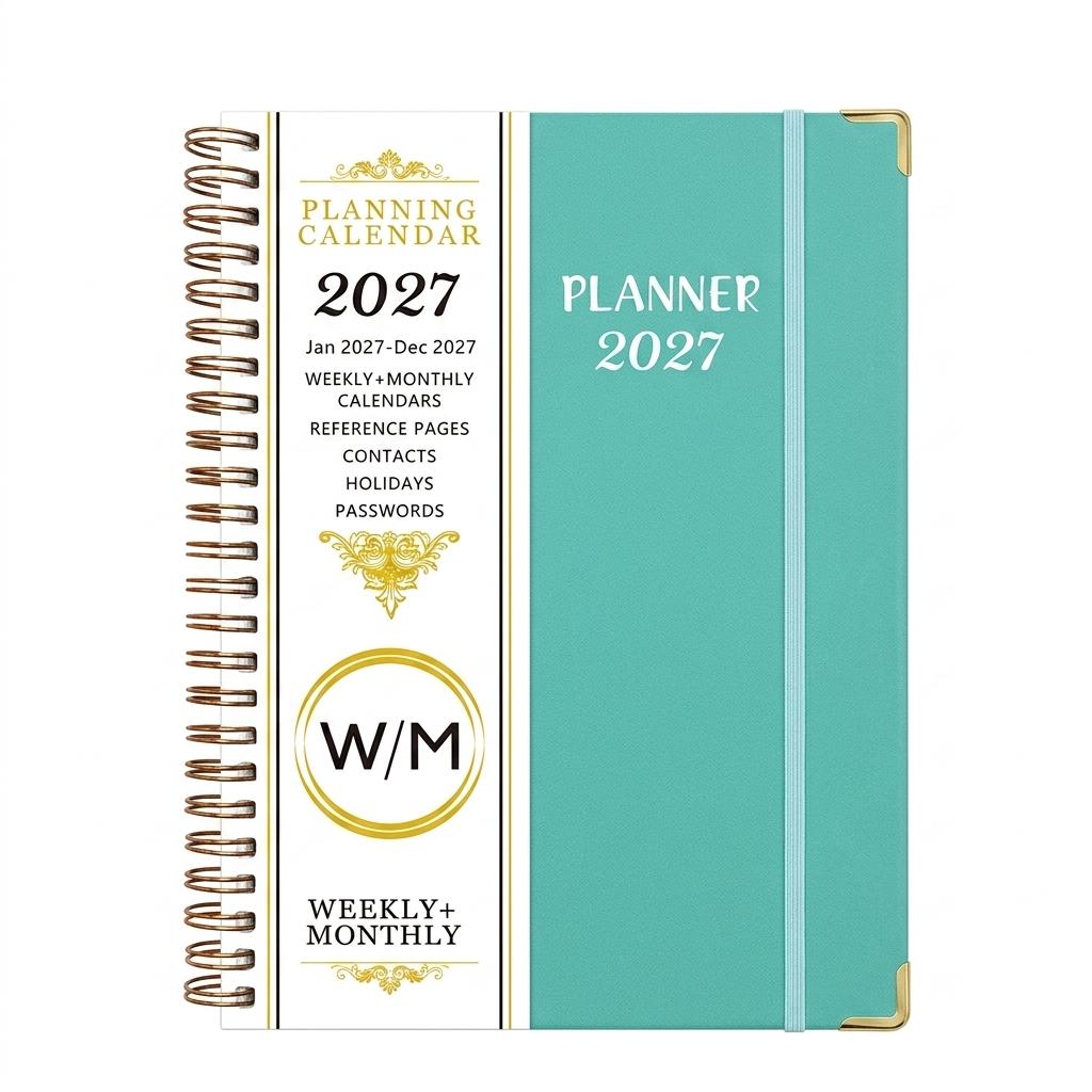 1pc Weekly Monthly Planner Professional Hardcover Spiral Notebook for Office Study Meeting Daily Scheduling Durable Journal