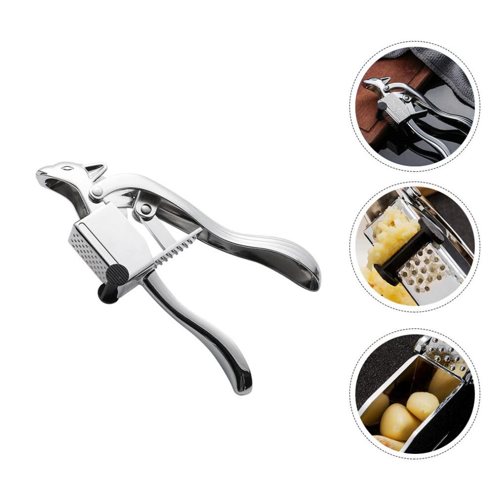 Garlic Mincer Squirrel Style Kitchen Utensil Silver 1PCS