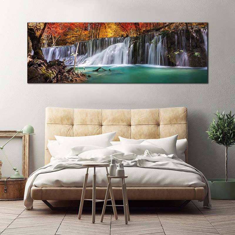 Плакаты с закатом, пляжем, морским пейзажем, современный домашний декор, картины с водопадом, печать на холсте, настенное искусство для гостиной, прикроватные картины