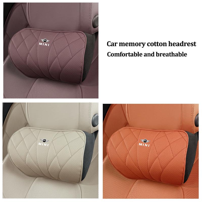 Car Seat Headrest Memory Foam Comfort Neck Pillow Auto Interiors For Mini Cooper One JCW F54 F55 F56 F57 R55 R56 R57 R58 R59 btrme66