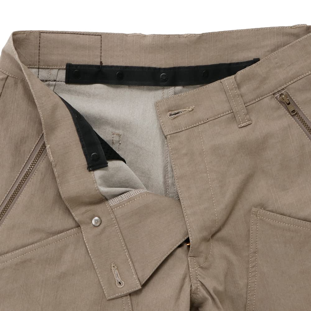 Kapelmuur Cycling Casual Unisex Cotton Blend Cropped Pants with Belt and Pad Removal System Size XS Pants, Hem, Compatible, Beige,