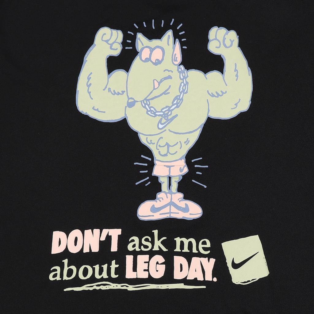 Nike Футболка Dri-Fit Letter Print Cartoon Anime Pattern Quick-Dry Training Knit с круглым вырезом и коротким рукавом, мужские топы, черная FZ8045-010