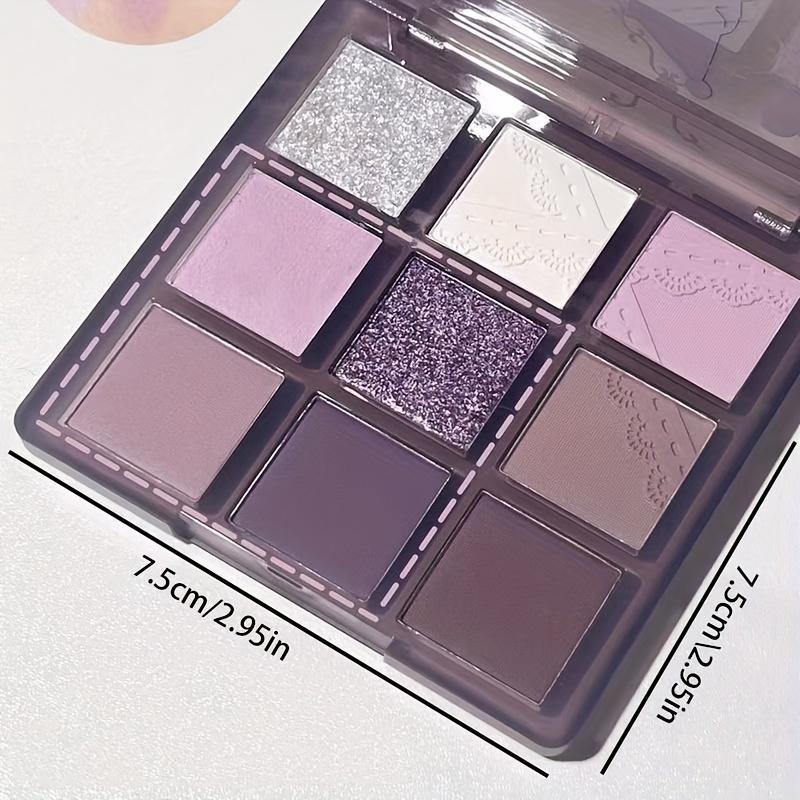 Палитра теней для век 9 цветов, дымчато-фиолетовые, серые тени для век, макияж, жемчужные тени для век, матовые тени для век, косметика для женщин
