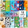 12 Sheets/Pack Sports Theme Background Decoration Non-Adhesive Backing Paper Hand Account Material Paper