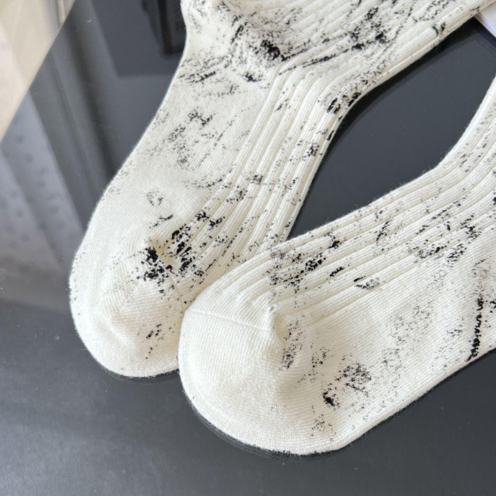 Spray Paint Splash Ink Mid Tube Socks Heavy Industry Metal Mid-Calf Socks For Men Women