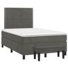 3137774 vidaXL Lit à sommier tapissier et matelas Gris foncé 120x200cm Velours