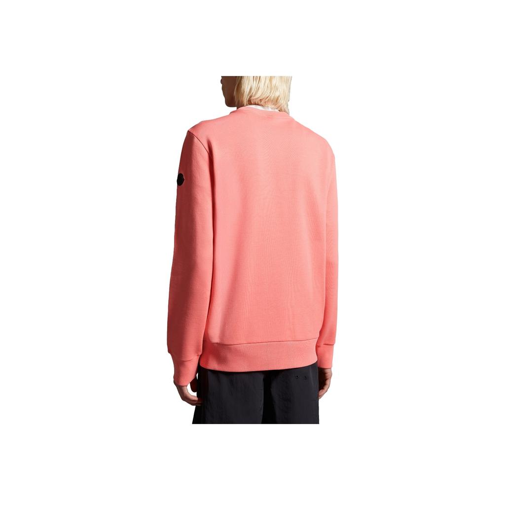 Moncler Tie-Dye Effect Water-Based Logo Printed Crew Neck Long Sleeve Sweatshirt Men sweatshirt Pink J10918G00004809KR416