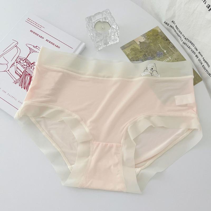 Girl Style Ice Silk Underwear for Women In Summer Thin Cool Breathable Mid Waist Briefs Women's Triangle Panties