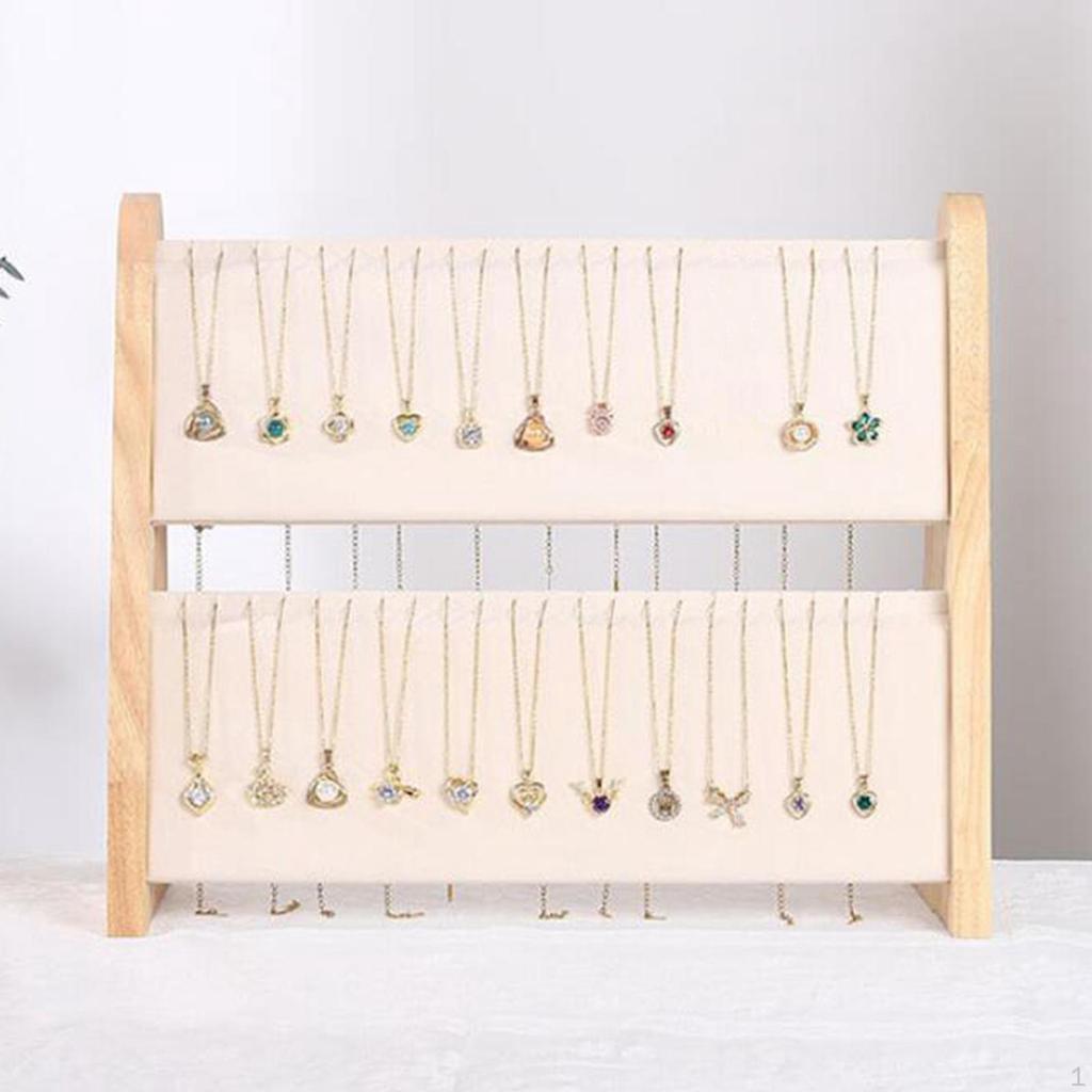 Necklace Display Stand Chain Holder Ornament 2 Layer Folded Jewelry Storage Pendant Organizer for