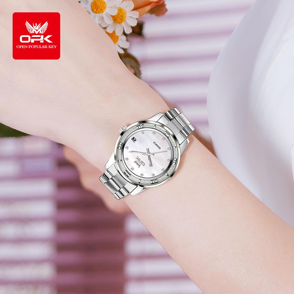 Elegant Women Quartz Watches Sparkling Rhinestone Dial Calendar Waterproof Casual Dress Wrist Watch