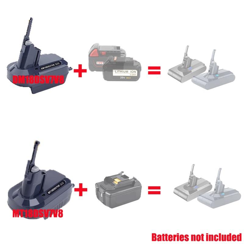 Адаптер батареи DM18DSV7V8 MT18DSV7V8 для аккумуляторов Makita/Milwaukee 18V для пылесосов серии Dyson V7 V8