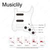 Musiclily Pro HSS ST Pickguard with Artec Alnico 5 Pickup Set for Strat Electric Aged White Pre-wired Guitar, 3-Piece