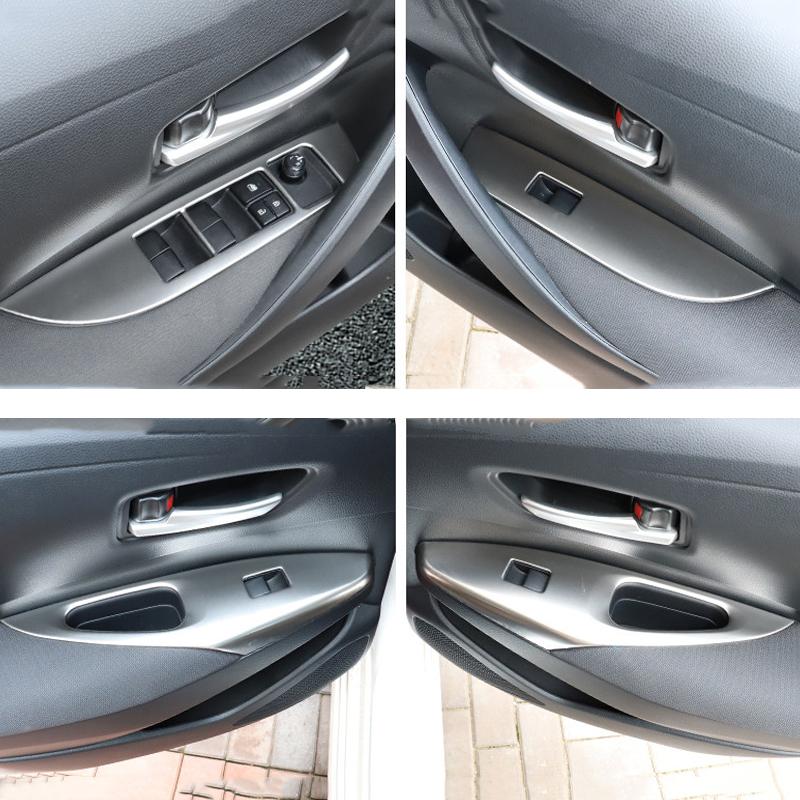 Для Toyota Corolla E210-2022 12-я панель переключателей из нержавеющей стали, регулируемая крышка, накладка, наклейки, полоски, гарнир, Стайлинг автомобиля