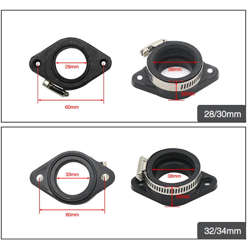 ZSDTRP For 21 24 26 28 30 32 34mm For OKO KEIHI PWK KOSO VM24 PE28/30 Carburetor Pit Dirt Bike Rubber Adapter Inlet Intake Pipe