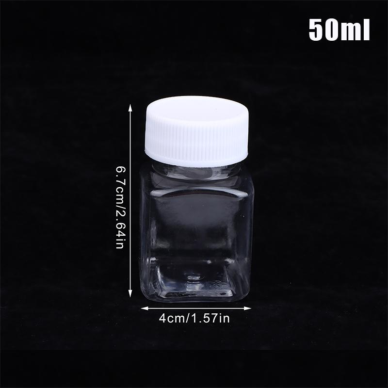 15-500Ml Transparent Plastic Bottle Wide Mouth Medicine Bottle With Screw Lid Seal Vials Liquid Reagent Container Food Grade