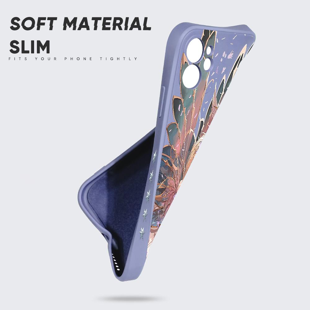 Cartoon Anime Phone Case for iPhone 15 14 13 12 11 Samsung Galaxy S23 S22 A52 A52S Soft Full Protection Square Liquid Silicone Cover