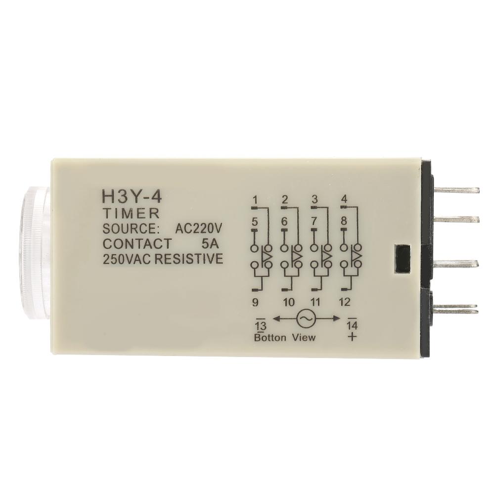 H3Y 4 Power On Delay Timer Relay 0 60 Minutes Time Relay AC 220V 5A
