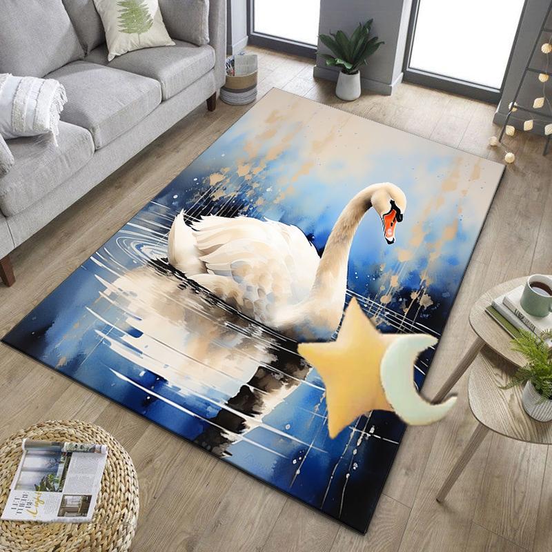Swan And Lotus Fantasy Office Rug Chair Mat, Entryway Carpet, Suitable for Front Door, Bedroom, Living Room, Desk, Holiday Gift