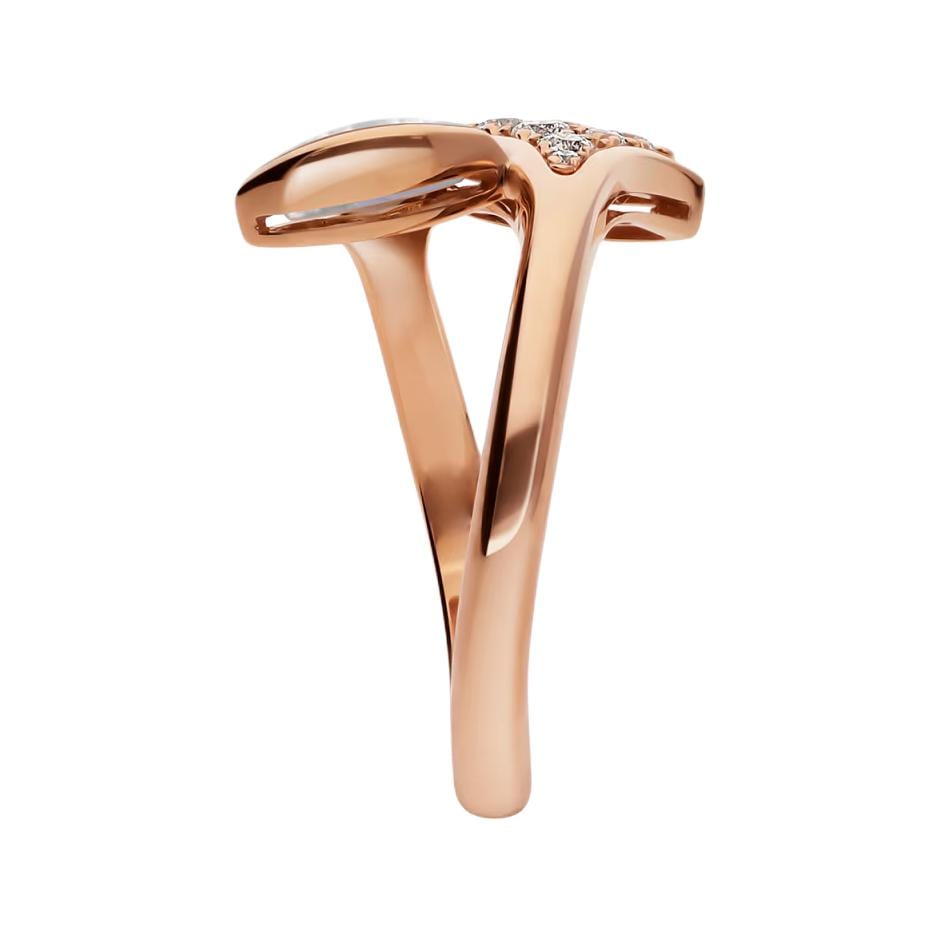 BVLGARI Original Design Diamond Rings Women's Rose Gold 353801