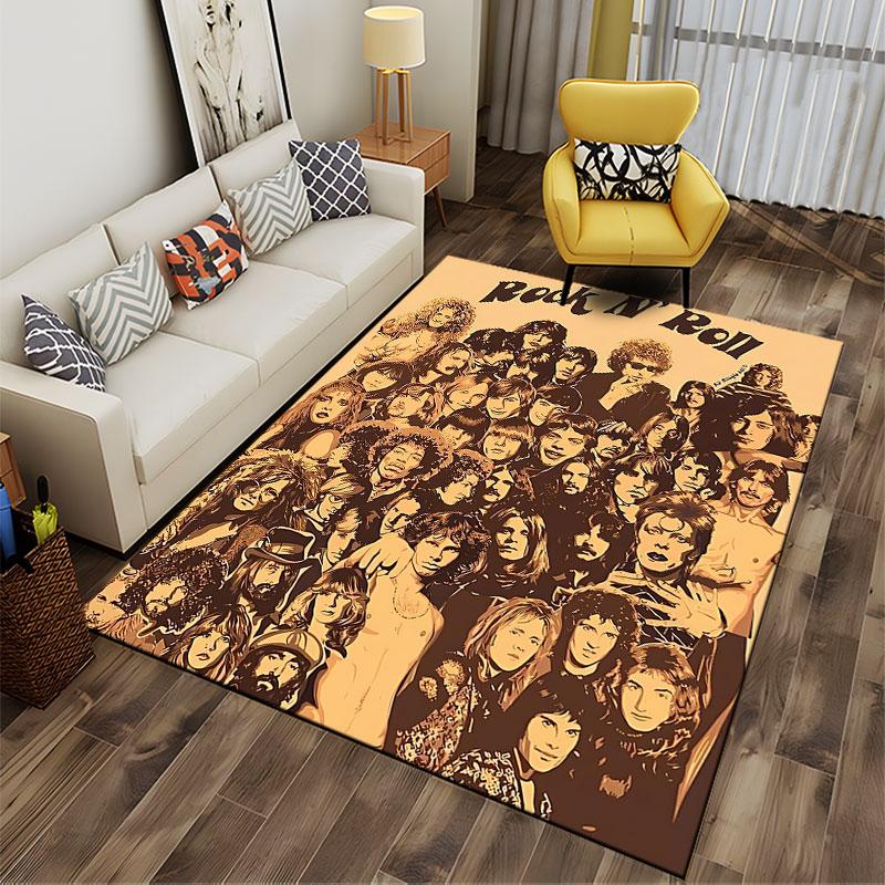 Classic Rock N' Roll Icons suitable as a non-slip mat for the living room or bedroom sofa